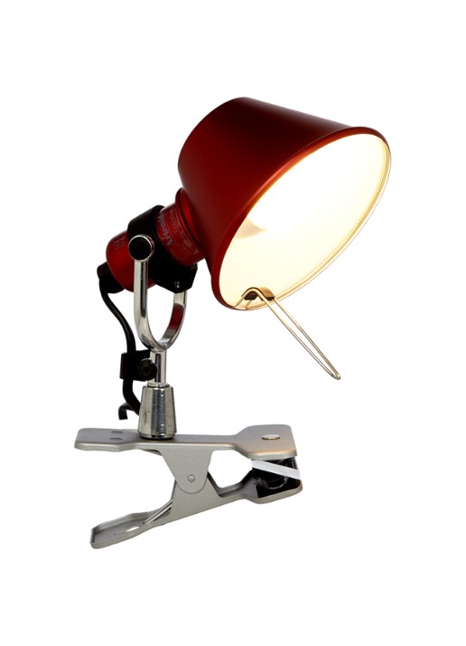 Artemide Tolomeo Micro Pinza wandlamp - detail rood