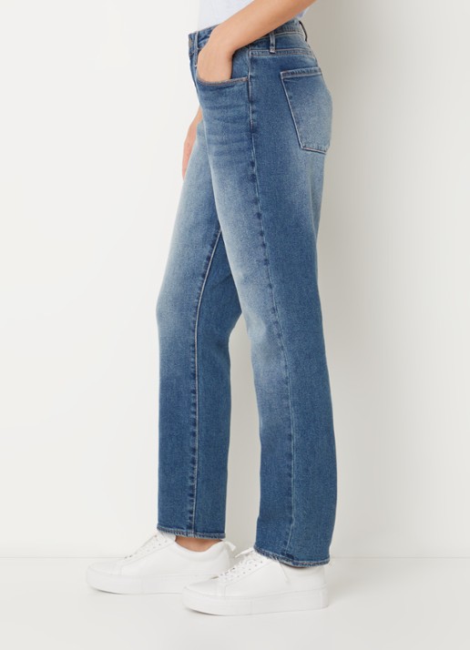 Articles of Society Rene mid waist tapered fit jeans met medium wassing - detail 2 indigo