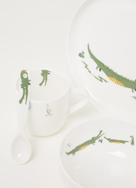 ASA Croco kinderserviesset 4-delig - detail 3 wit