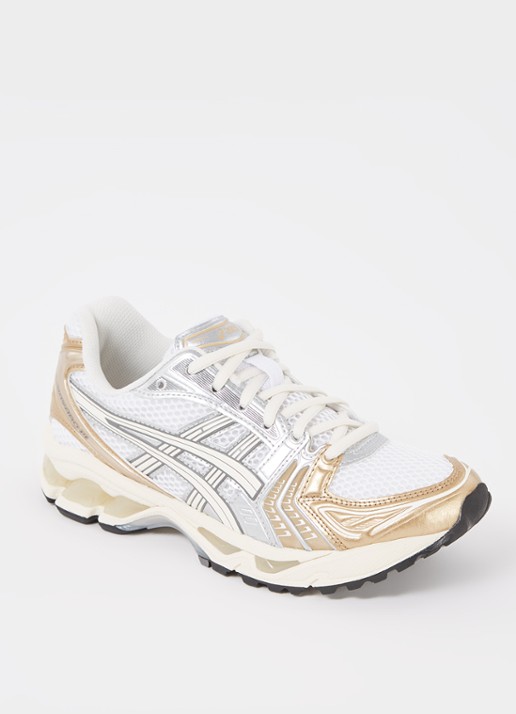 ASICS Gel-Kayano 14 sneaker met mesh en metallic details - voorkant goud