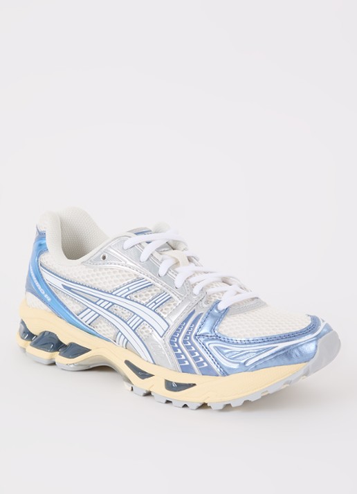 ASICS Gel-Kayano 14 sneaker met mesh en metallic details - voorkant 2 lichtblauw
