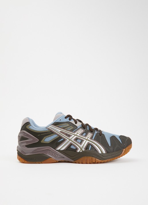 ASICS Gel-Resolution 5 sneaker van mesh met metallic details - voorkant 5 donkerbruin