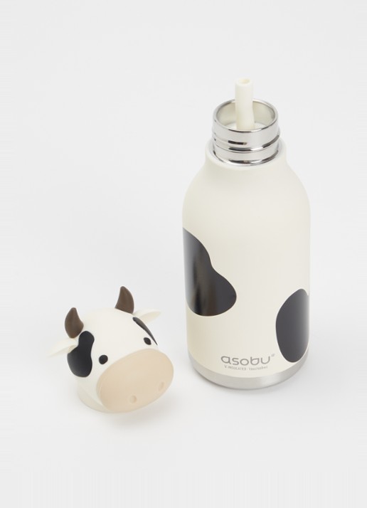 Asobu Cow Bestie waterfles 46 cl - voorkant 2 wit