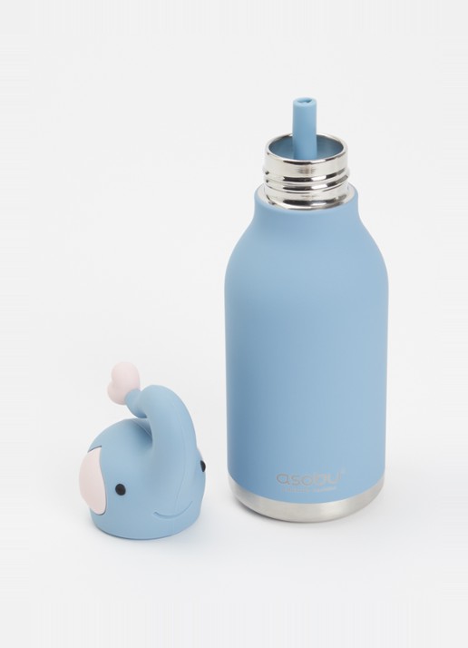 Asobu Elephant Bestie waterfles 46 cl  - voorkant 2 blauw