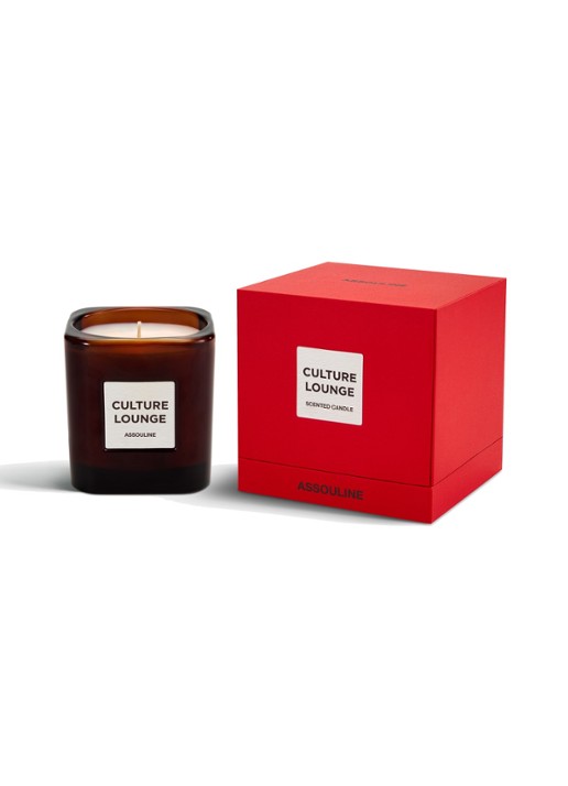 Assouline Library Culture Lounge geurkaars 9 cm - voorkant 2 bruin