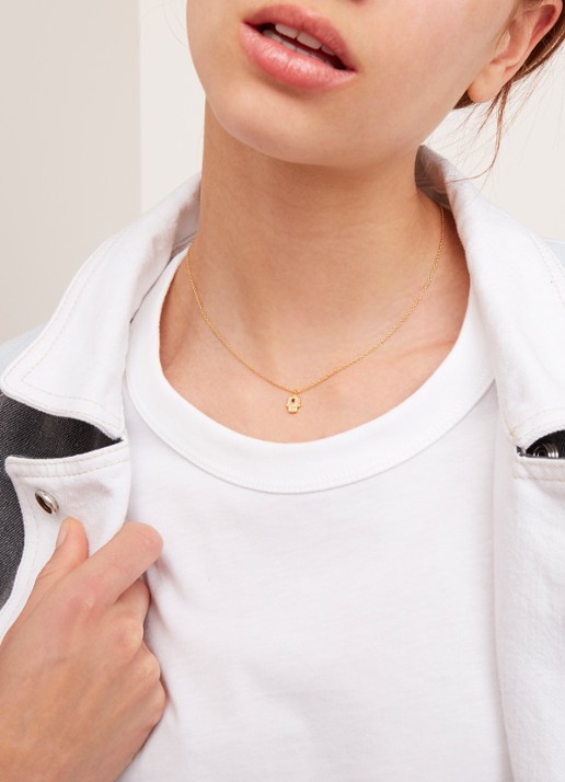 Astley Clarke Ketting Mini Hamsa verguld - voorkant 2 goud