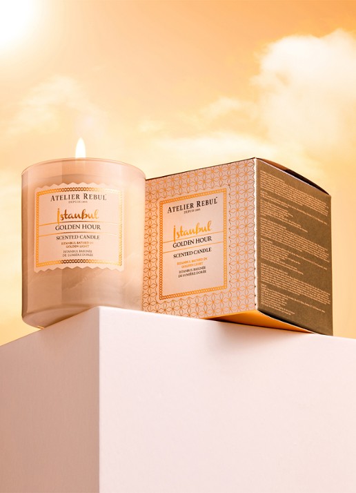 Atelier Rebul Istanbul Golden Hour geurkaars 210 gram - detail 4 vanillegeel