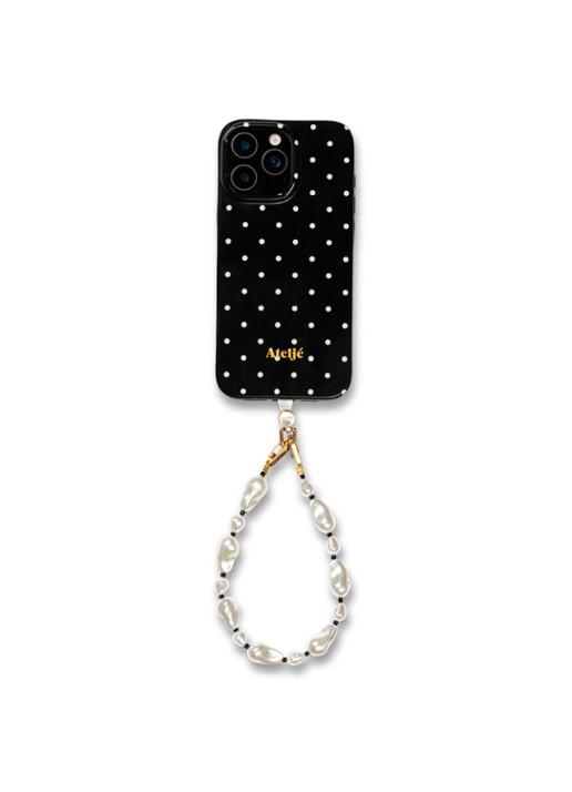 Ateljé Polkadot telefoonhoes voor IPhone 16 Pro - detail zwart