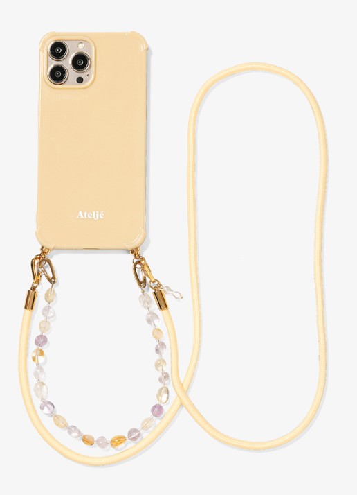 Ateljé Sunlight crossbody telefoonkoord - achterkant vanillegeel