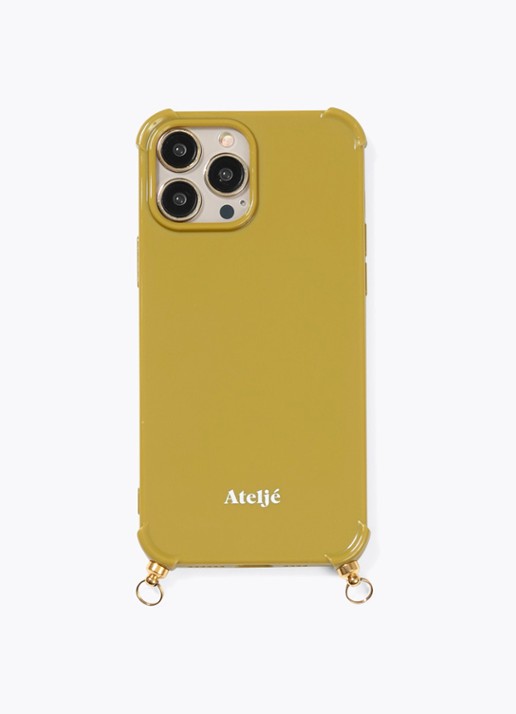Ateljé Telefoonhoes voor iPhone 15  - voorkant mosterd