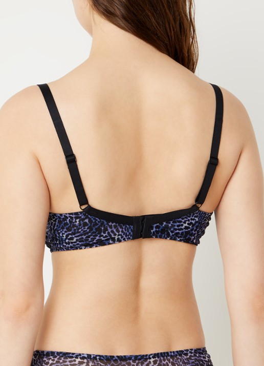 Aubade Balconette bh met panterprint - achterkant 5 donkerblauw
