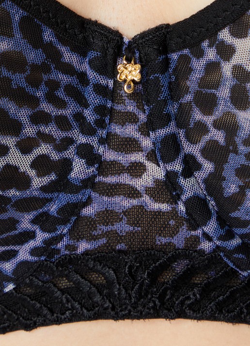 Aubade Balconette bh met panterprint - detail 4 donkerblauw
