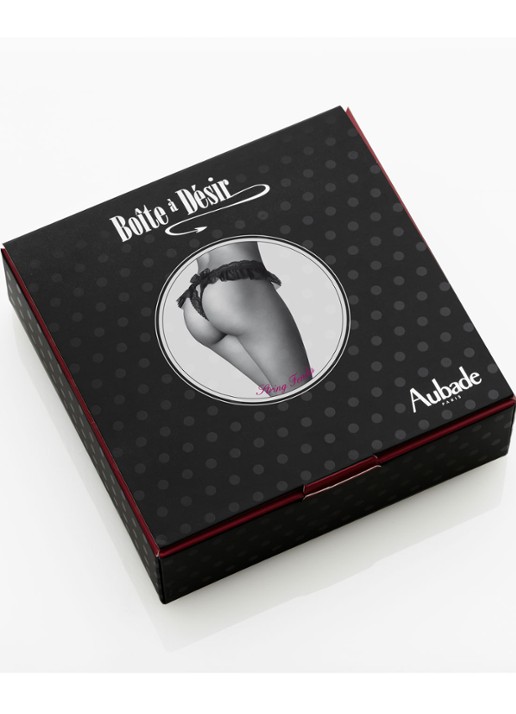 Aubade Boîte à Désir open-up string in giftset - voorkant 4 zwart