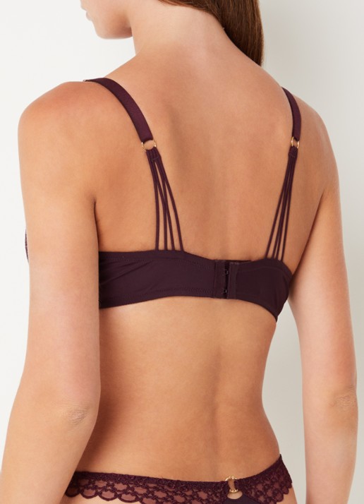 Aubade Eloge Du Desir balconette bh met beugel van mesh - achterkant 2 aubergine