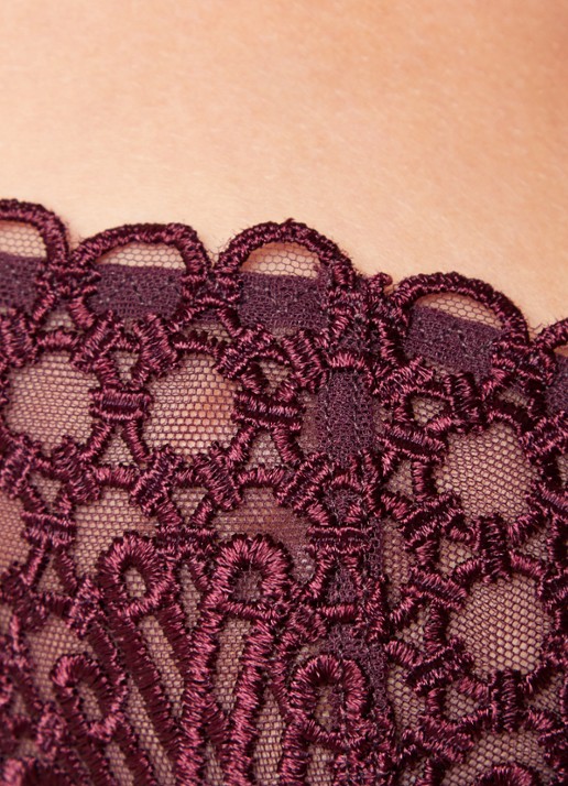 Aubade Eloge Du Desir balconette bh met beugel van mesh - detail 4 aubergine