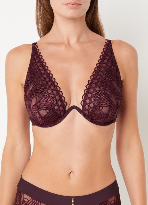 Aubade Eloge Du Desir beugel bh van mesh - voorkant 2 aubergine
