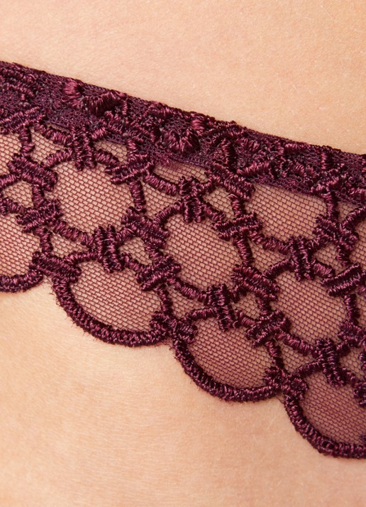 Aubade Eloge Du Desir string van mesh - detail 2 aubergine