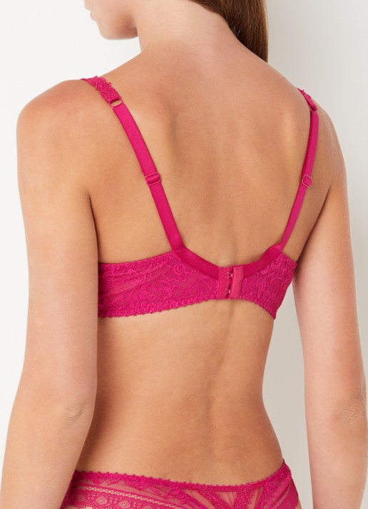 Aubade Ivresse Baroque balconette bh van kant - achterkant 3 fuchsia