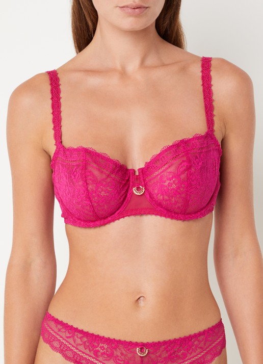 Aubade Ivresse Baroque balconette bh van kant - voorkant 2 fuchsia