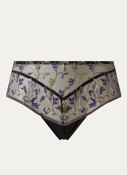 Aubade Midnight Opera slip van mesh met borduring
