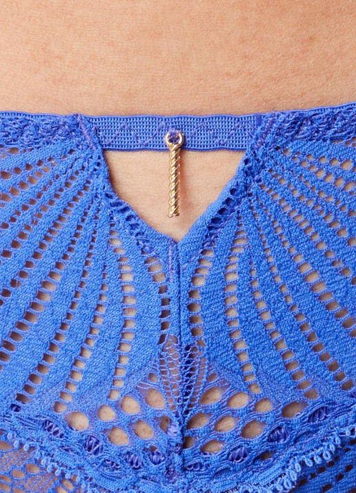 Aubade Rhythm Of Desire string van kant - detail 2 royalblauw
