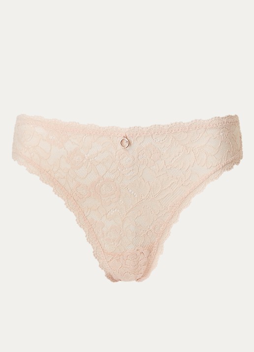 Aubade Rosessence Care tanga van kant - voorkant 2 oudroze