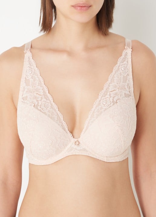 Aubade Rosessence Care voorgevormde push-up bh met overlay van kant