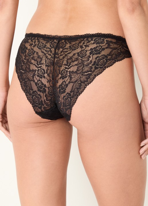 Aubade Rosessence tanga van kant - achterkant 3 zwart
