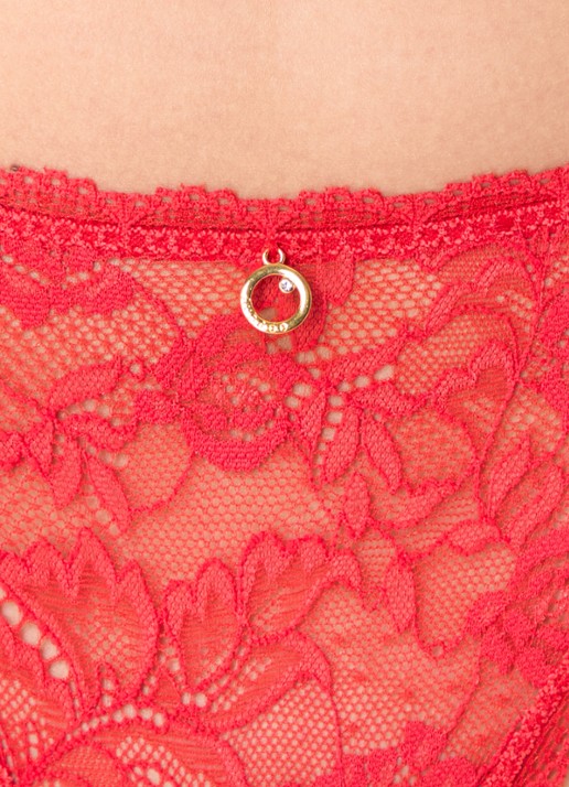 Aubade Rosessence tanga van kant - detail 3 rood