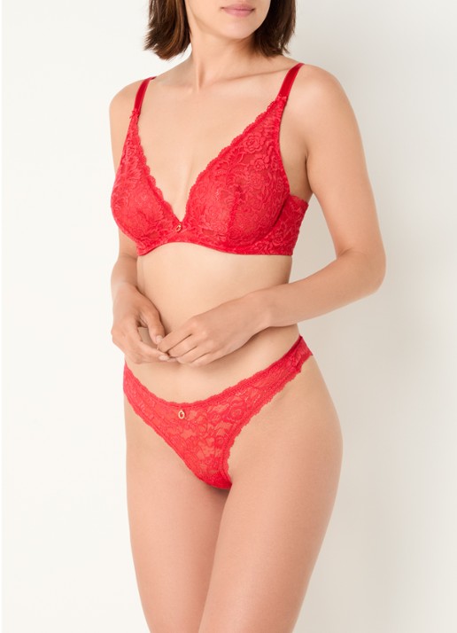 Aubade Rosessence tanga van kant - voorkant 5 rood