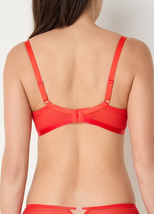 Aubade Rules Of Attraction beugel bh van mesh met borduring - achterkant 5 rood