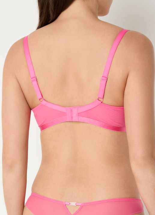 Aubade Rules Of Attraction beugel bh van mesh met borduring - achterkant 5 roze