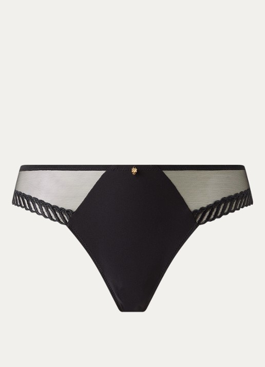 Aubade Sheer Emotion slip met details van mesh - voorkant zwart
