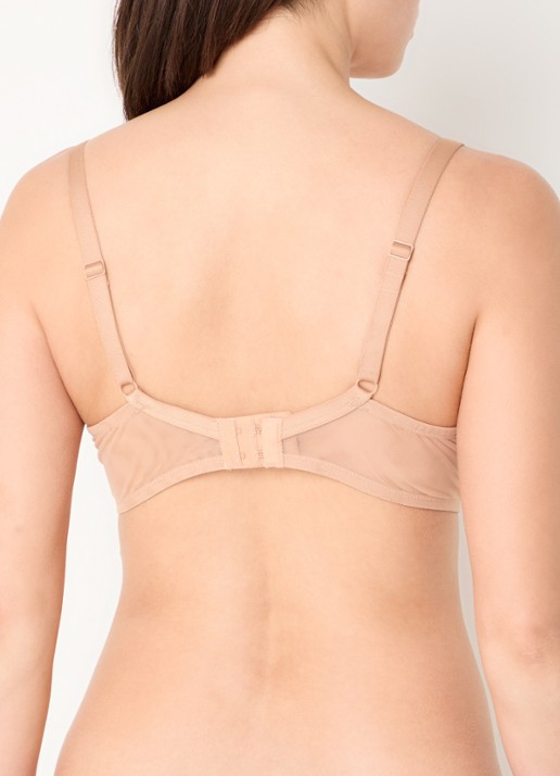 Aubade Sheer Emotion voorgevormde beugel bh met overlay van mesh - achterkant 9 zand