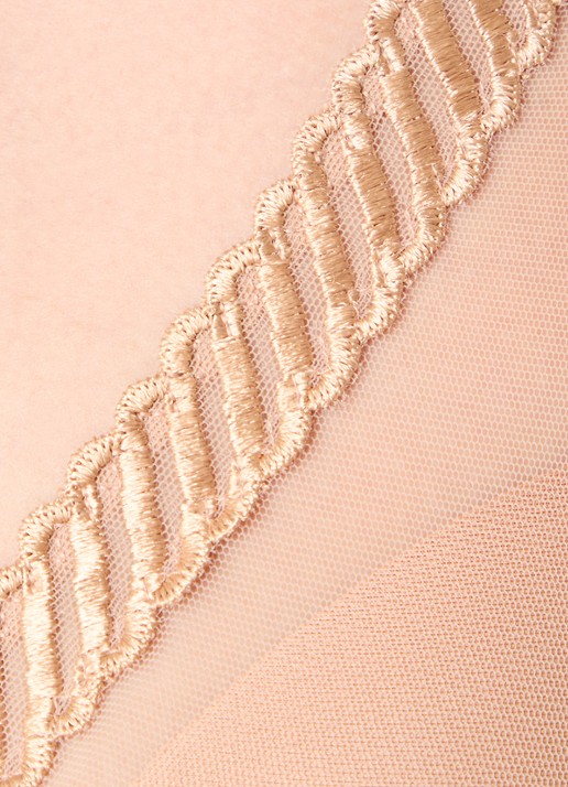 Aubade Sheer Emotion voorgevormde beugel bh met overlay van mesh - detail 4 zand