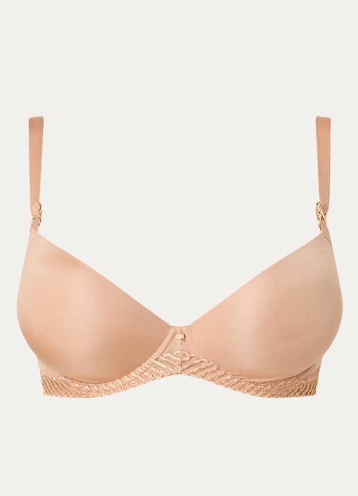 Aubade Sheer Emotion voorgevormde plunge bh - voorkant 4 zand