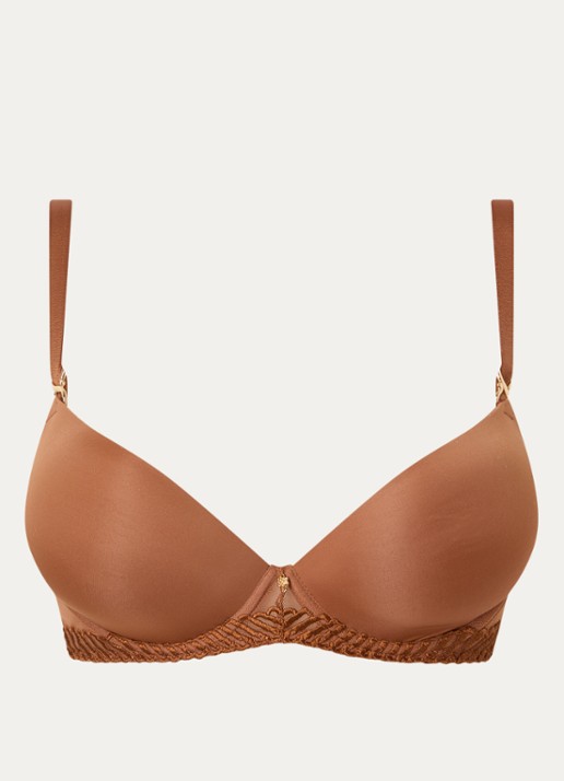 Aubade Sheer Emotion voorgevormde plunge bh - voorkant 2 bruin