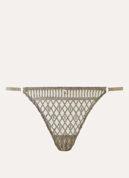 Aubade Stardust Dream string van mesh met lurex - voorkant groen