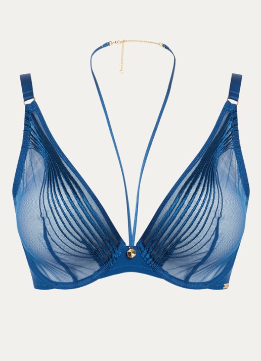 Aubade Sumptuous Waves beugel bh met mesh - voorkant 2 blauw