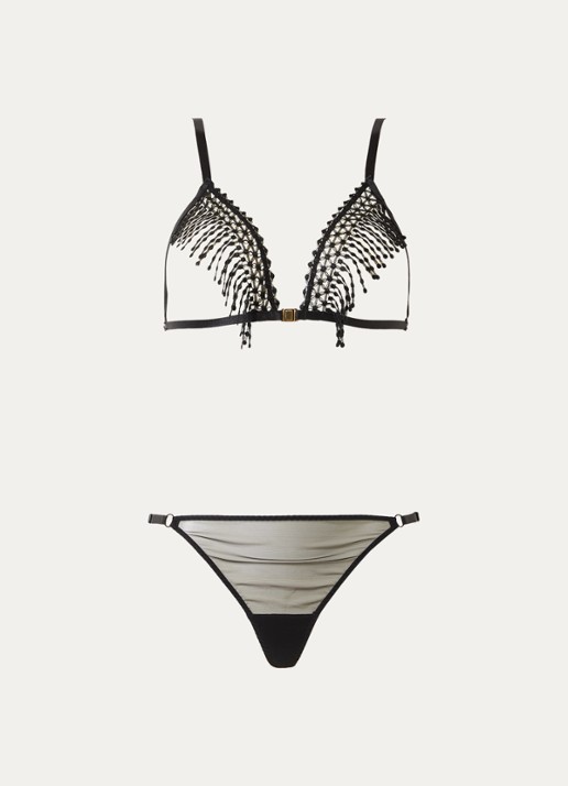 Aubade Tentation bralette en string van mesh