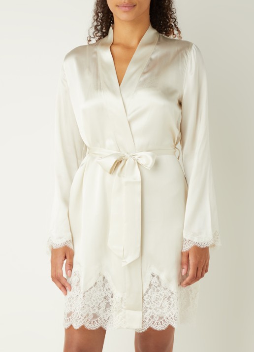 Aubade Toi Mon Amour kimono met kant - detail 3 wit