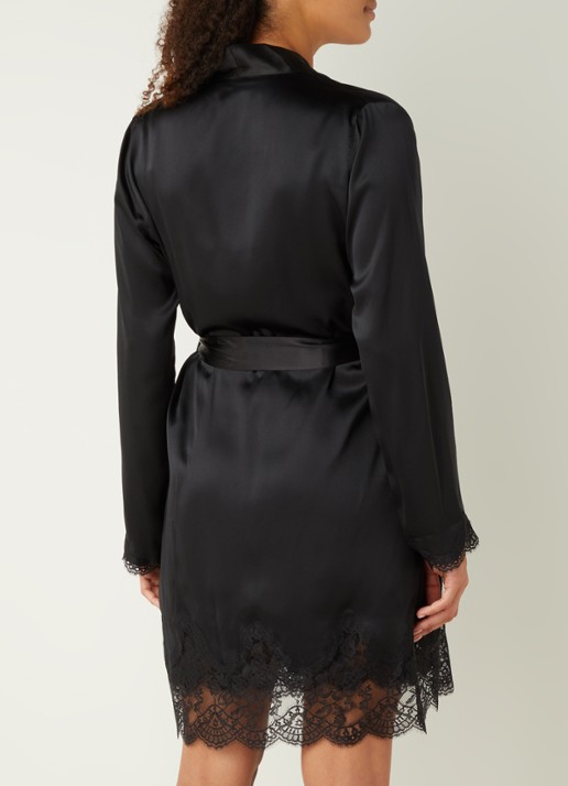Aubade Toi Mon Amour kimono met kant - achterkant zwart
