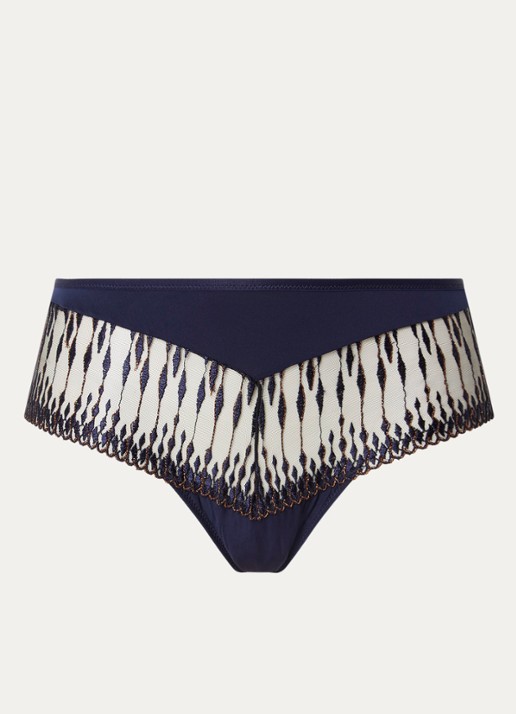 Aubade Voodoo Kiss shorty van mesh - voorkant donkerblauw