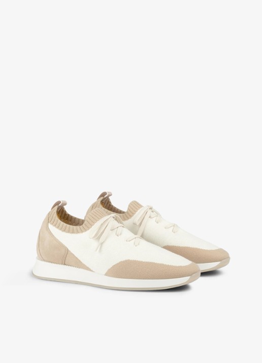 Aurélien Active Knit 2.0 sneaker met gebreid bovenwerk van wol - voorkant 5 light beige-271 / beige