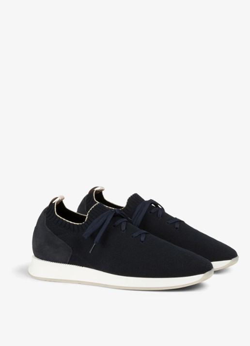 Aurélien Active Knit 2.0 sneaker met gebreid bovenwerk van wol - voorkant 5 navy-410 / blauw