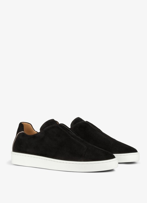 Aurélien AUR3 sneaker van suède - voorkant 5 black-1 / zwart