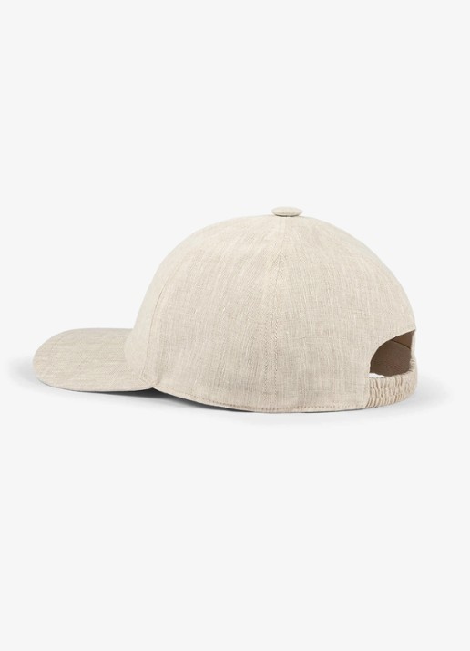 Aurélien Baseball pet van linnen - achterkant beige-260 / beige