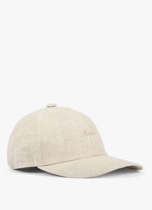Aurélien Baseball pet van linnen - voorkant 3 beige-260 / beige