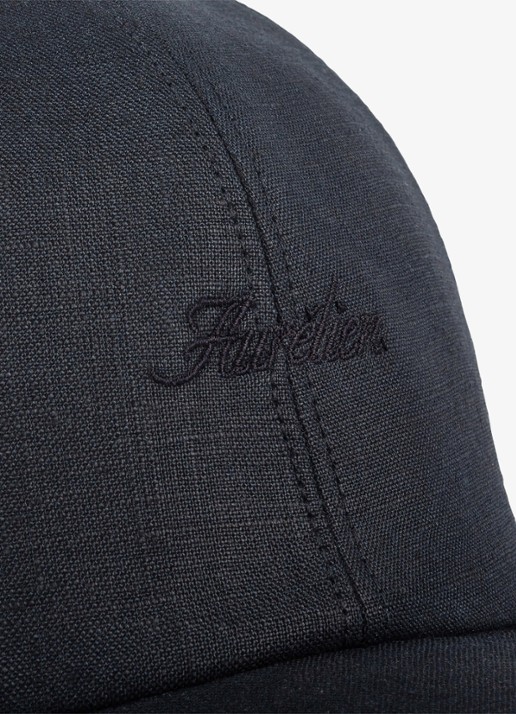 Aurélien Baseball pet van linnen - detail 2 navy-410 / blauw