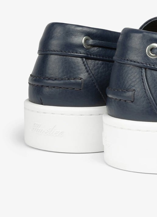 Aurélien Boat sneaker van kalfsleer - achterkant 6 navy-410 / blauw